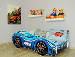 topbeds Bett für Kinder Design Auto Running Matratze inklusive -