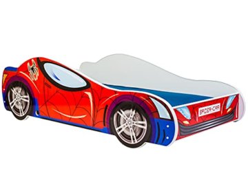 Autobett Kinderbett Jugendbett 70x140 | 80x160 mit Rausfallschutz Matratze optional | Kinder Spielbett Rennfahrer - 2