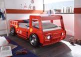 möbelando Bett Kinderbett Jugendbett Auto Kinder Jugend Autobett Spark I Rot - 1