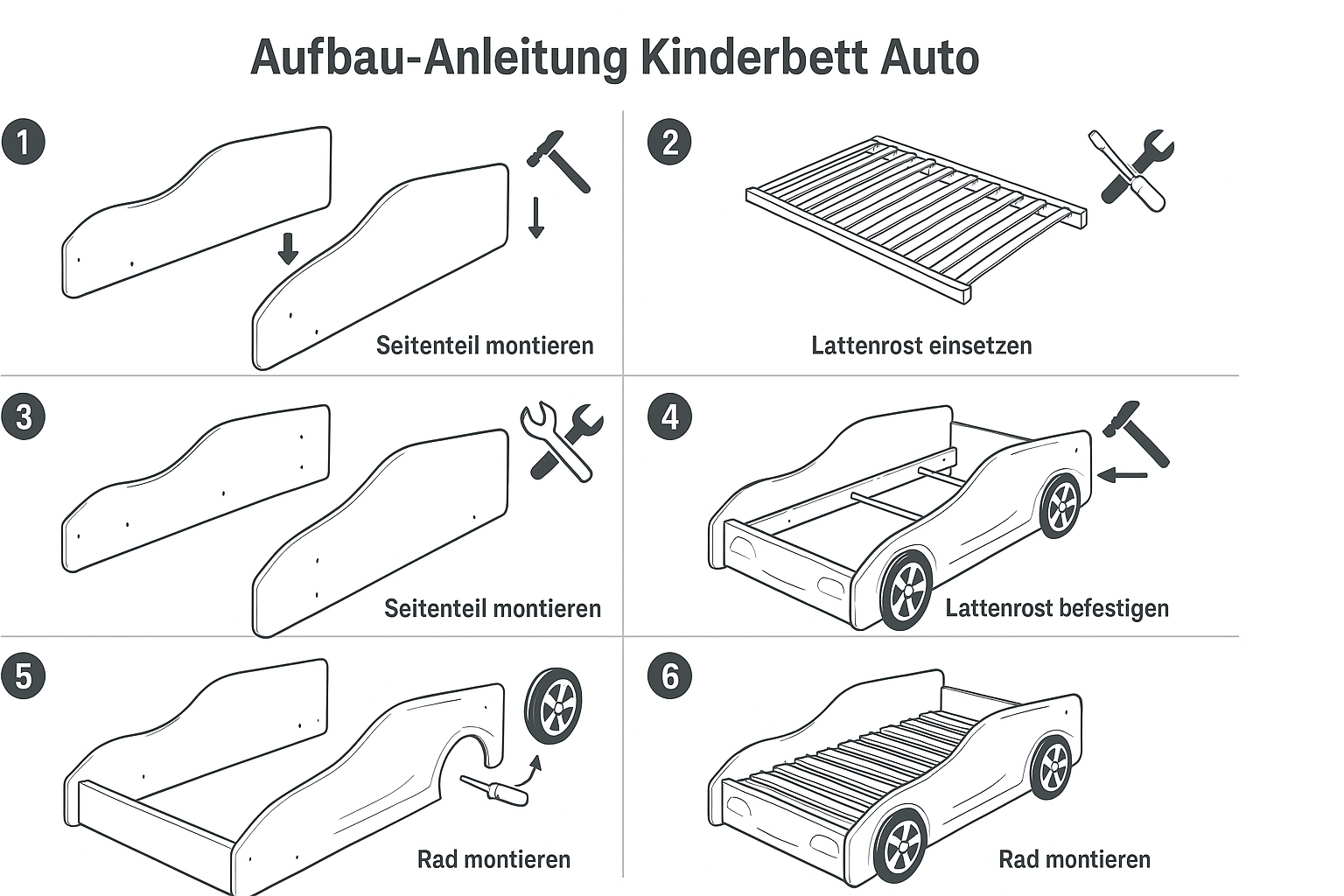 Kinderbett Auto Aufbau Anleitung Kinderbett Auto - Kinderbett Auto
